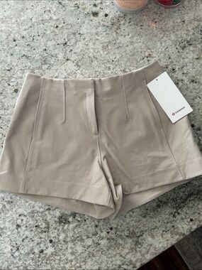 lululemon athletica High-Rise Tan Tailored Shorts